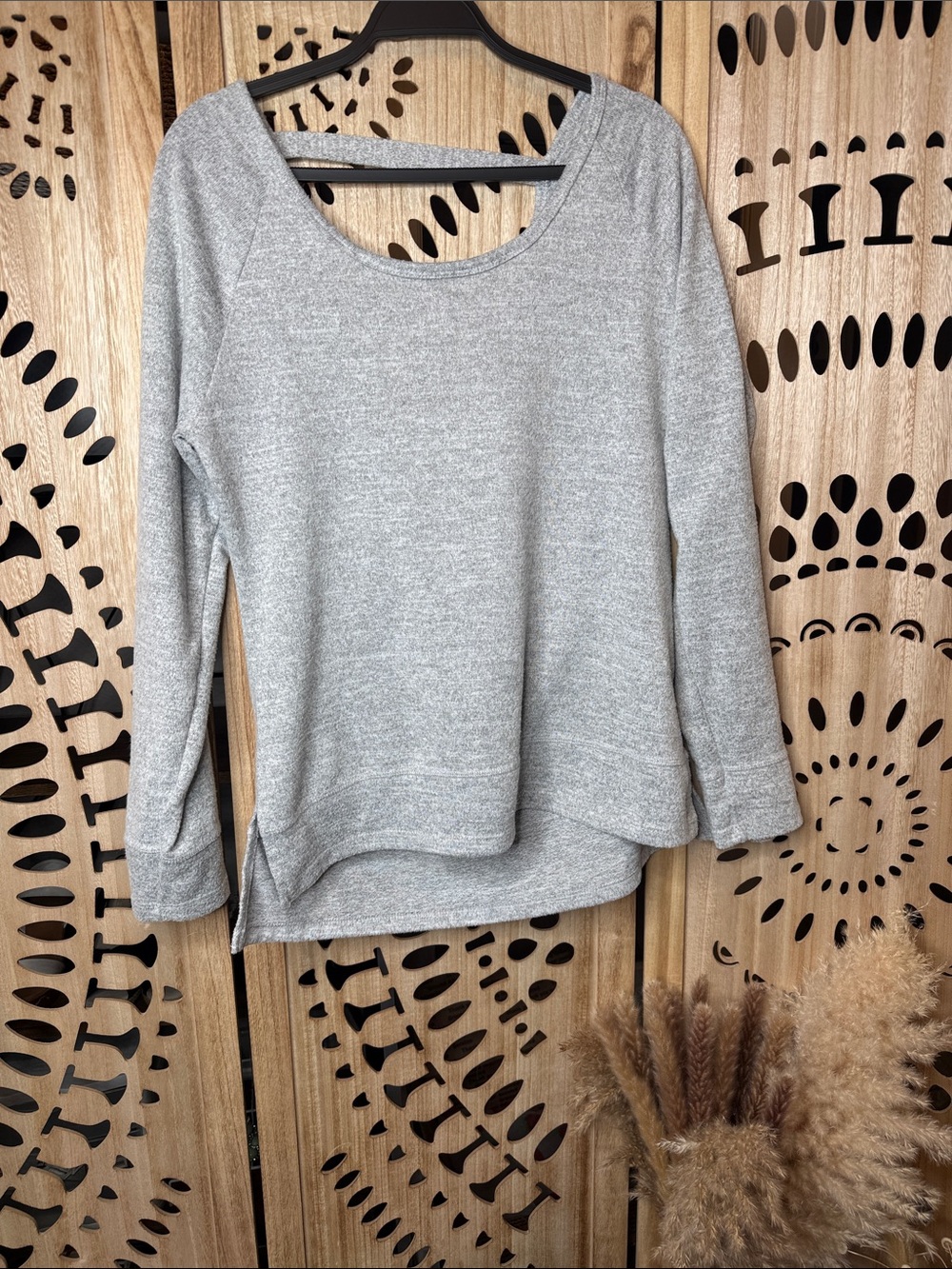 Balance Collection Light Heather Gray Scoop Neck Sweatshirt